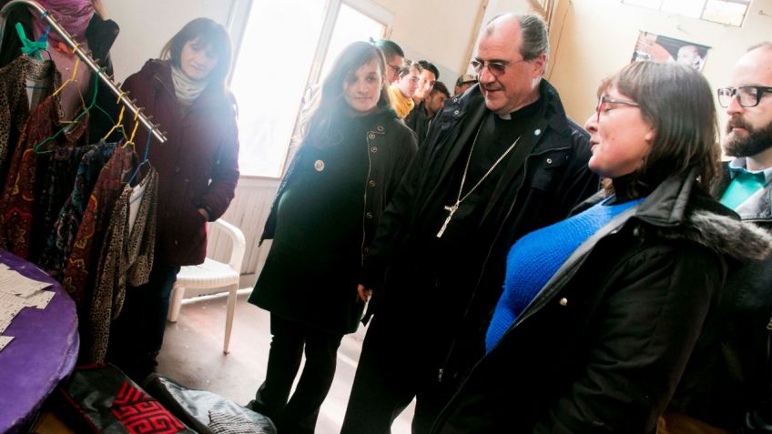 Trabajadores de la Economía Popular compartieron un encuentro con el obispo Salaberry