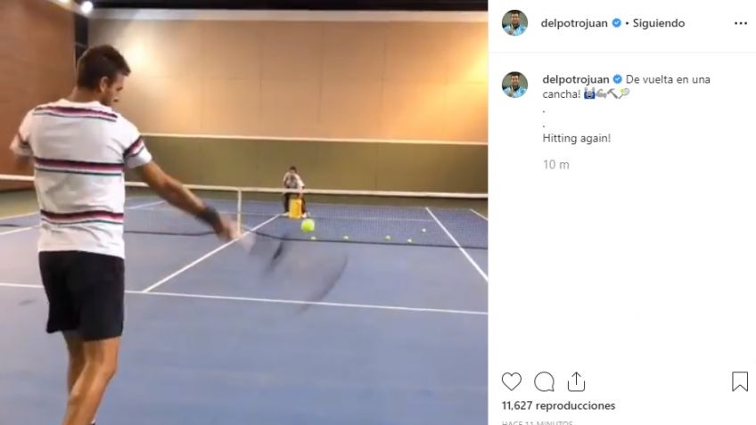 Del Potro volvió a hacer tenis tras la operación