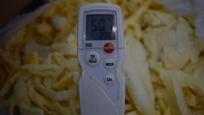 Determinación del pH en los recortes para la elaboración del Grilone