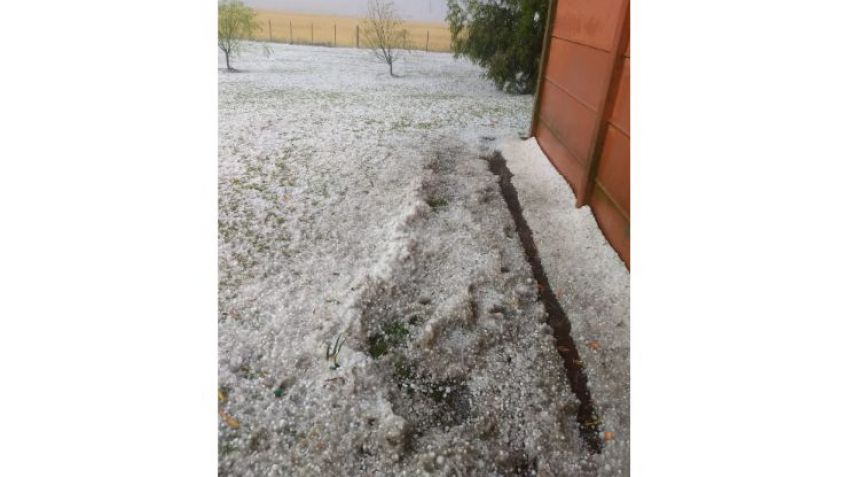 Impactante granizada en la zona rural