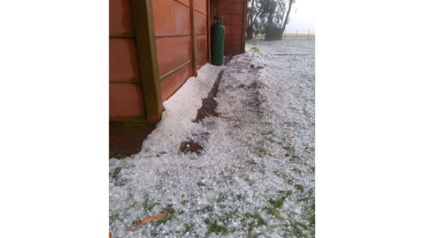 Impactante granizada en la zona rural