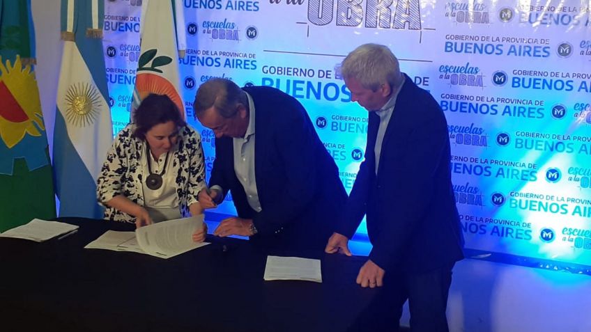 Lunghi participó del lanzamiento de "Escuelas a la obra"