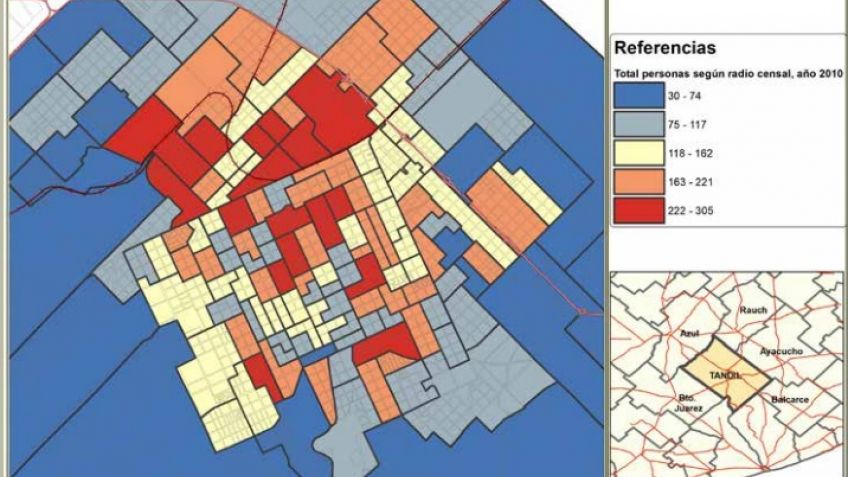 ¿Dónde se ubica la población de riesgo en Tandil?