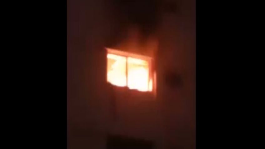 Impactante video del incendio que dejó a un hombre en terapia intensiva