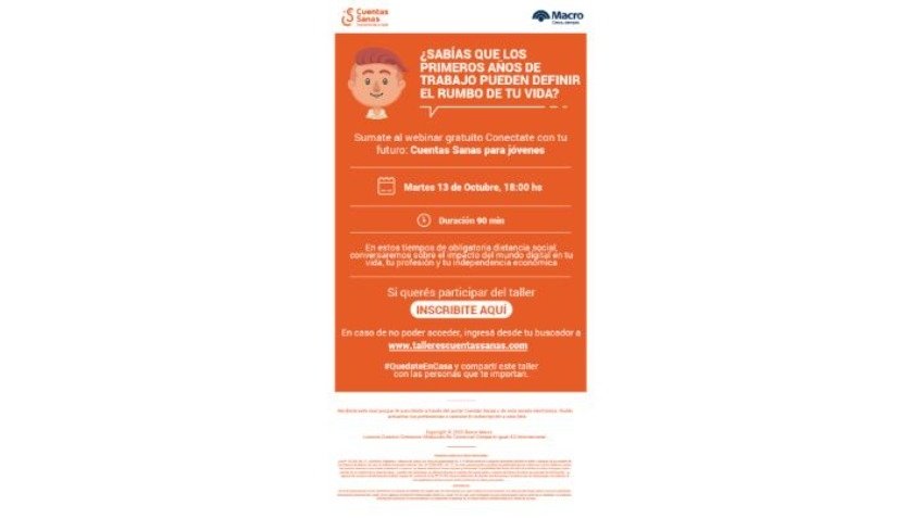Banco Macro amplía sus capacitaciones virtuales del programa cuentas sanas