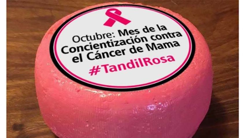 Para concientizar sobre el cáncer de mamas, los quesos de Tandil se pintan de Rosa