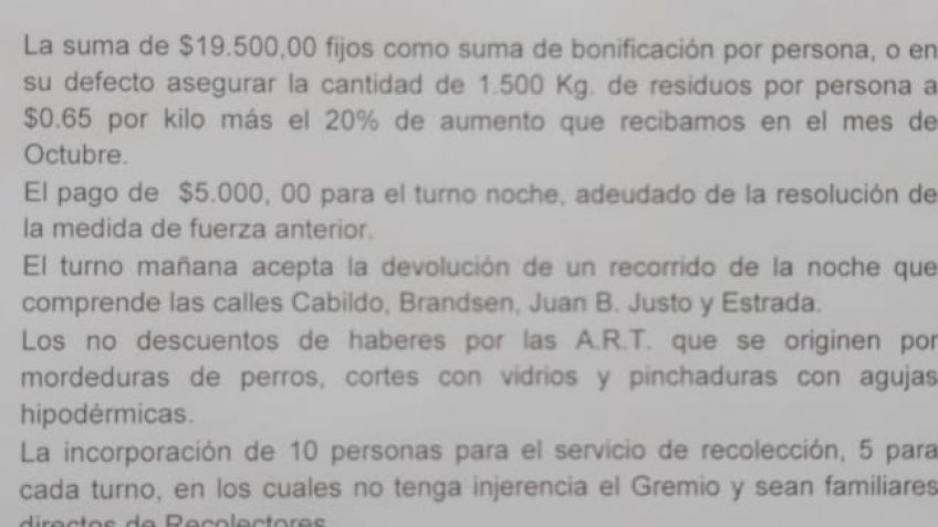 Ahora, los recolectores plantean dejar de lado la productividad 
