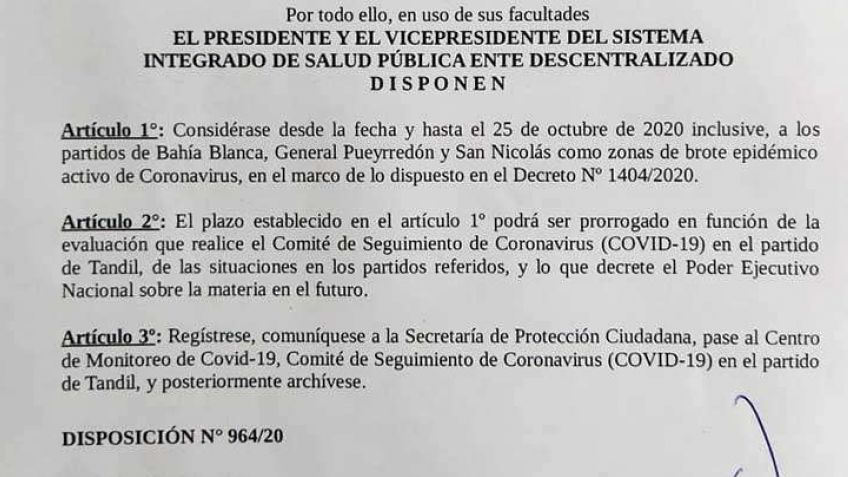 Son tres las localidades consideradas con "brote epidémico activo"