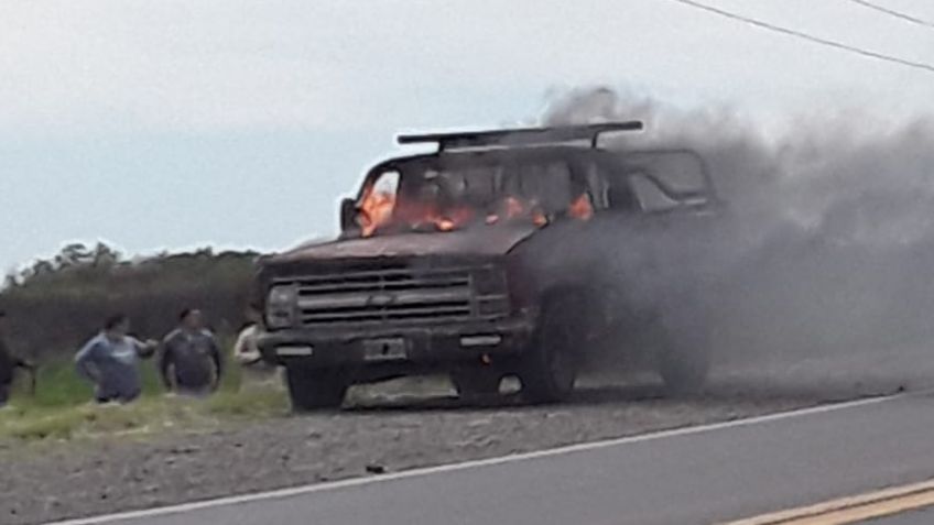 Se incendió una camioneta en la Ruta 226