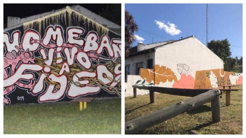Polémica porque el municipio tapó una obra de arte callejero