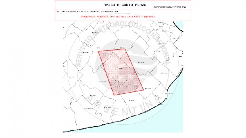 Alerta Meteorológico para Tandil y la zona