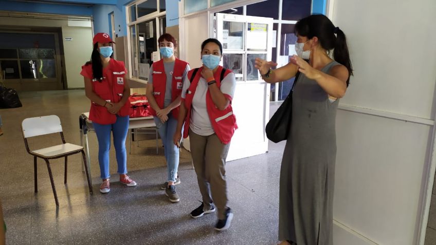 A la espera de las vacunas, hicieron un simulacro en la Escuela Técnica 2