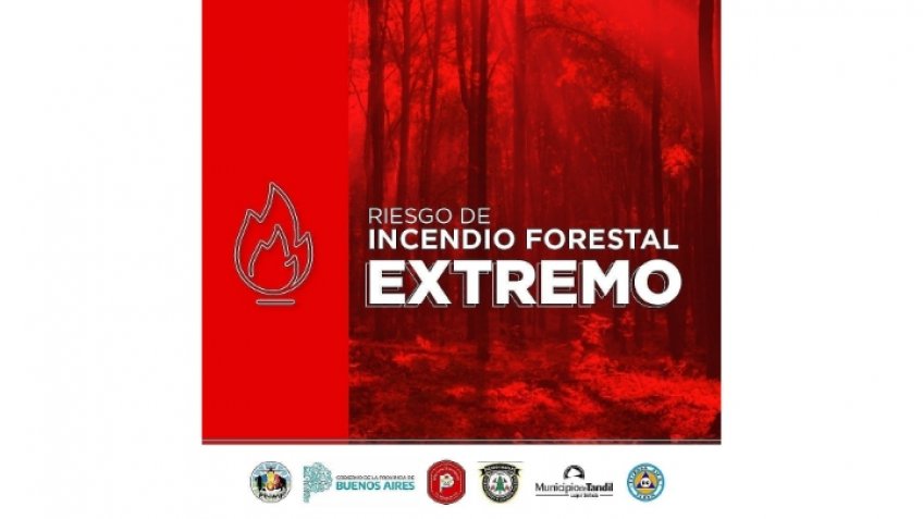Hay "Riesgo Extremo" de incendio forestal en Tandil