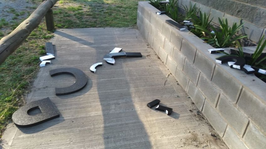 Vandalizaron al ingreso al Predio Centenario de Santamarina
