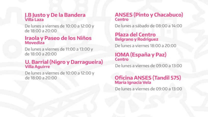Nuevos puntos y horarios del Programa de Información e inscripción a la vacunación