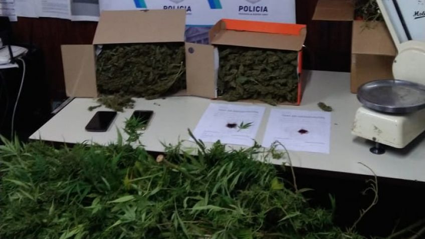 La policía secuestró casi 18 kilos de marihuana en un allanamiento
