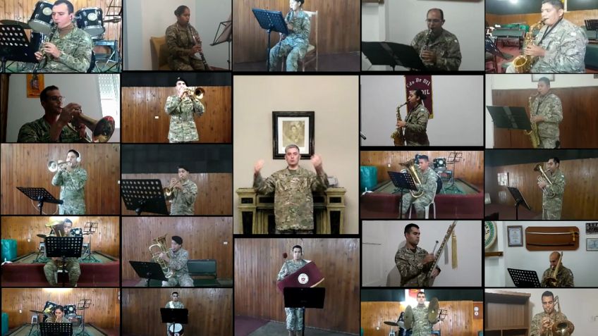 Homenaje del Ejército Argentino al Himno Nacional en su día