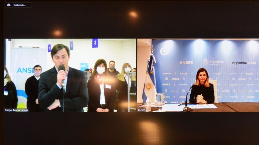 Por videoconferencia, Fernanda Raverta participó del acto por aniversario de la Anses Tandil