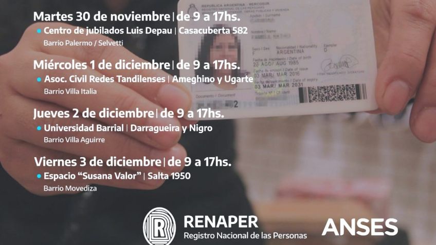 Se inició un operativo para gestionar documentación en distintos barrios de Tandil