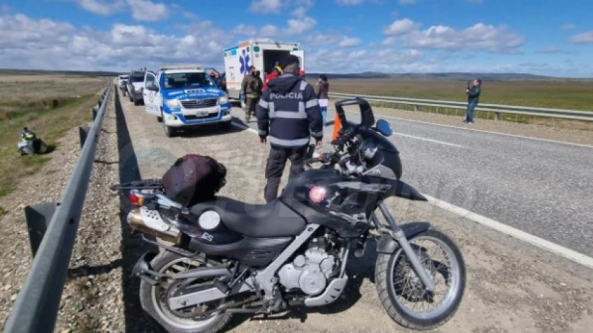 Motociclista tandilense se accidentó en ruta en Tierra del Fuego