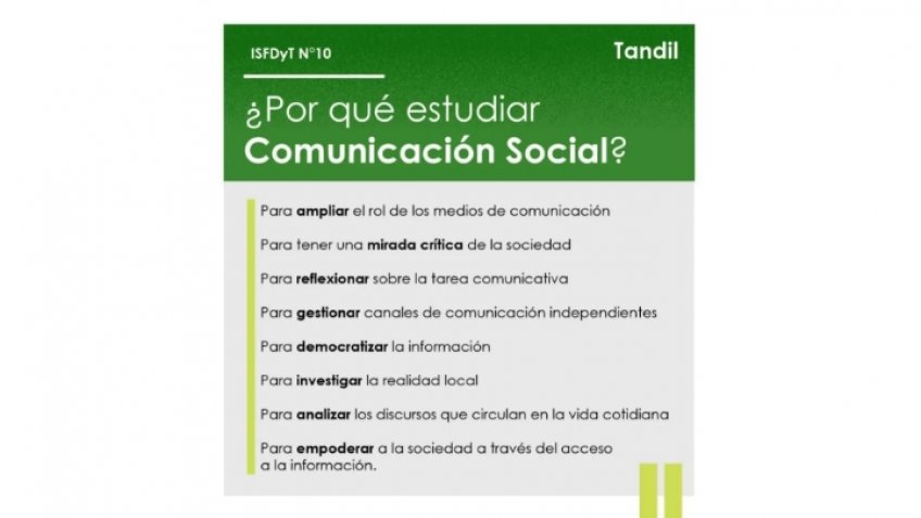 Estudiar Comunicación Social en Tandil