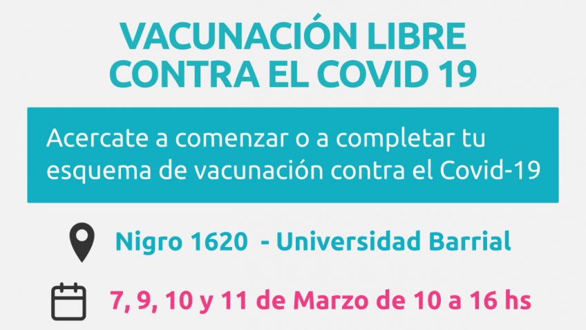 Se instalará una posta vacunatoria en la Universidad Barrial