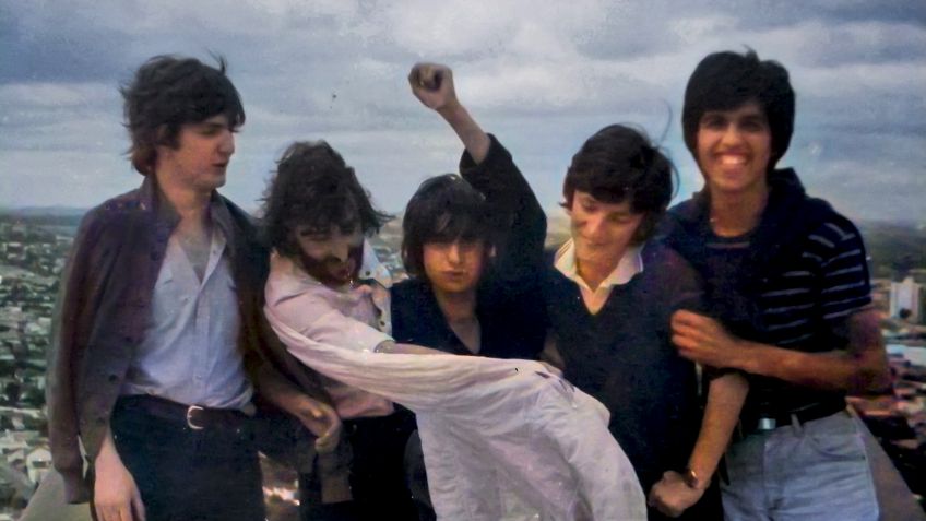 Samalea con el grupo de Alberto Lucas durante la primera gira de su vida, en Tandil (1980)