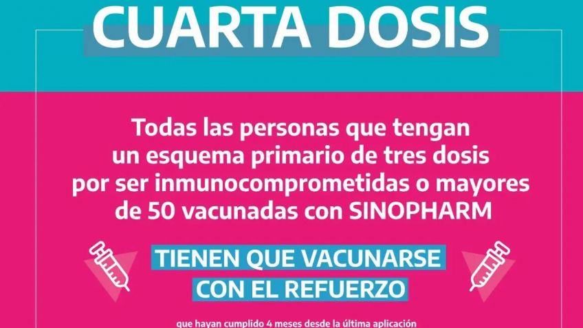 Vacuna COVID: Provincia anunció una cuarta dosis para determinado grupo poblacional 
