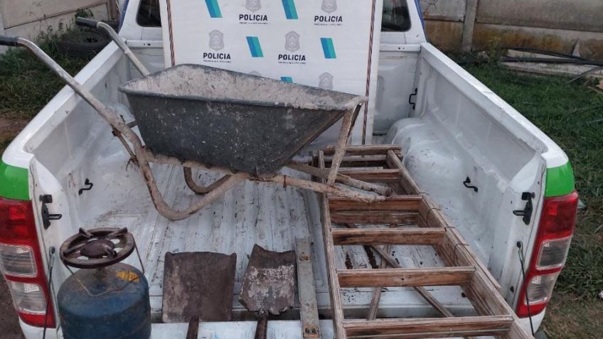 La policía recuperó herramientas que habían sido sustraídas de una obra en construcción