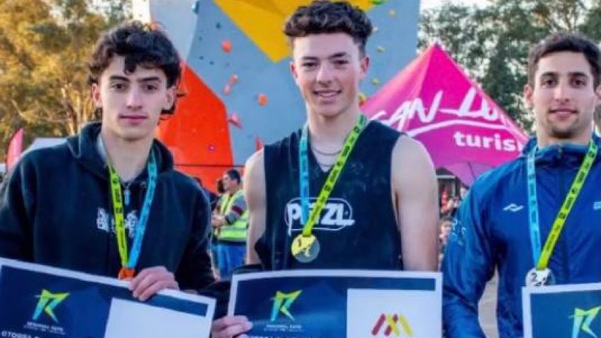 Bautista Gregorini se consagró en el torneo Regional Cuyano de Escalada