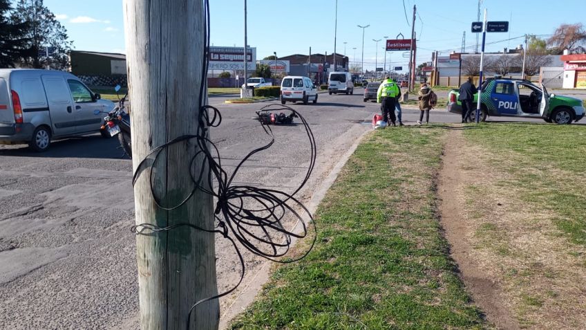 Los cables fueron atados a un poste luego del incidente