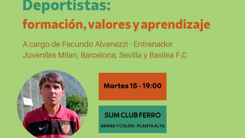 El entrenador Facundo Alvanezzi disertará sobre el deporte y la formación