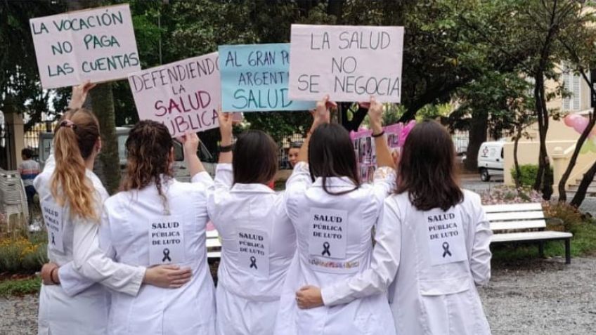Trabajadores de la salud se manifestaron en el marco del paro nacional