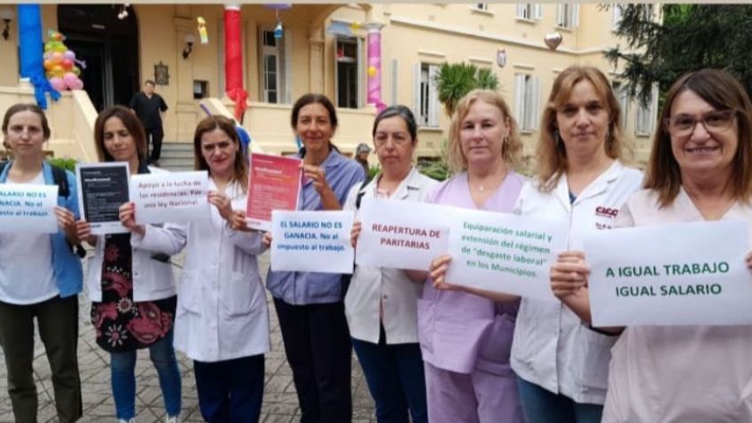 Trabajadores de la salud se manifestaron en el marco del paro nacional