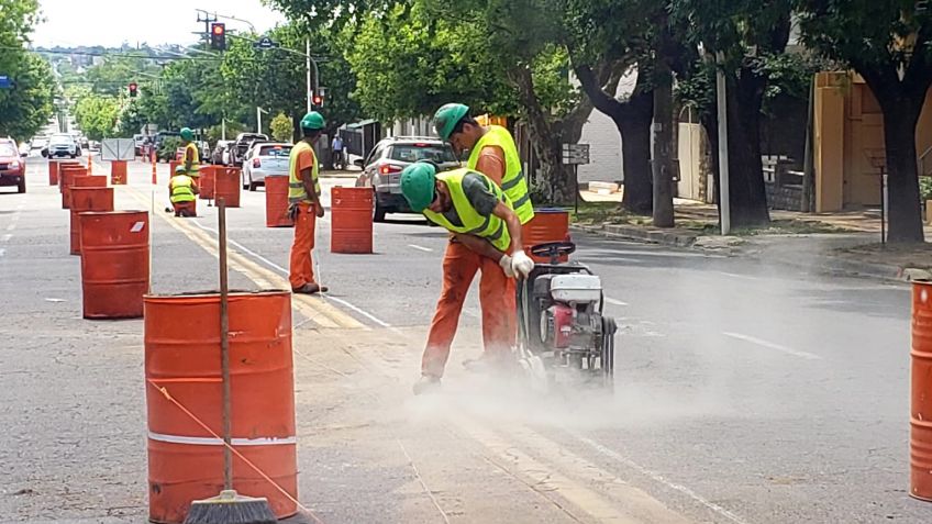 Iniciaron la construcción del cordón central en la avenida Avellaneda 