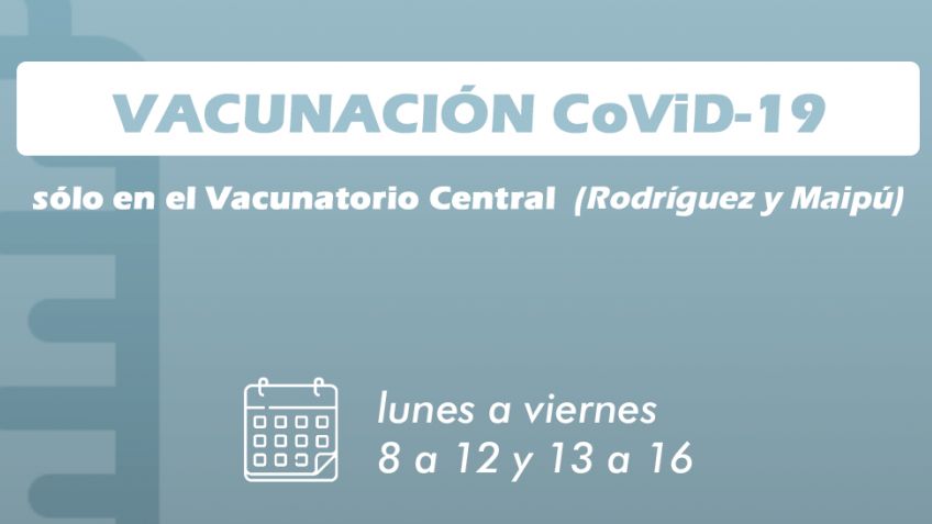 La vacunación contra el Covid ya se realiza, únicamente, en Maipú y Rodríguez