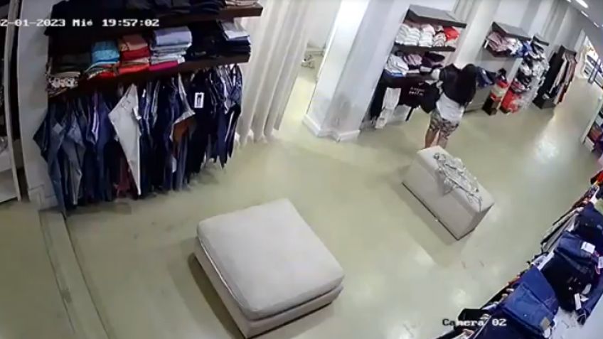 Robó en un local de ropa y quedó registrada en las cámaras
