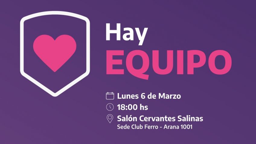 El lunes se presentará el Programa Nacional "Hay Equipo"