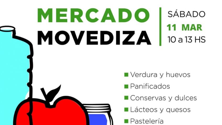 Este sábado se realizará nuevamente el "Mercado Movediza"