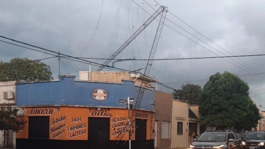 Cayó una antena por la tormenta y se cortó la luz en parte de la ciudad