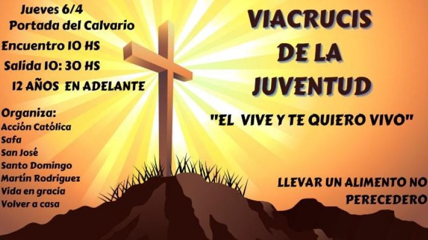 Este Jueves Santo se realiza el Vía Crucis de la Juventud