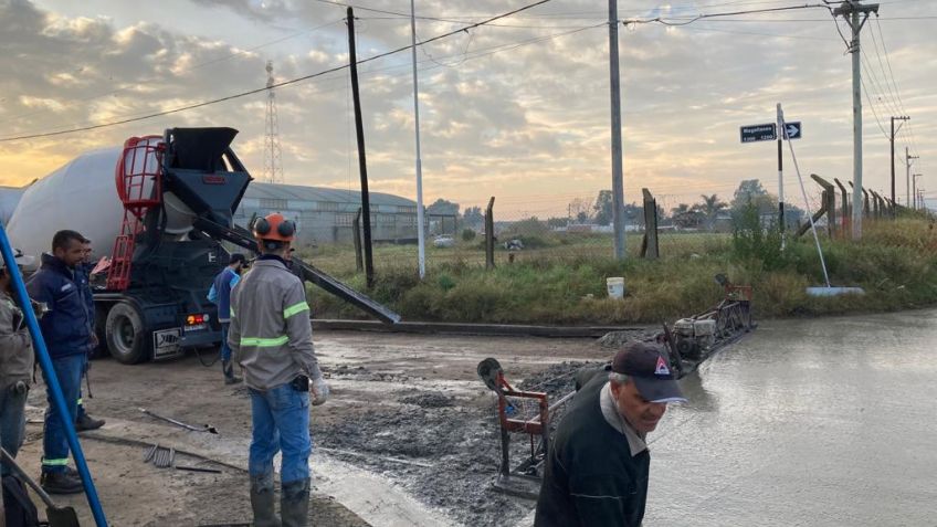 En calle Magallanes, iniciaron una nueva etapa del Plan de Pavimentación