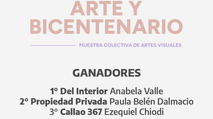 Se dieron a conocer los ganadores del concurso artístico "Arte y Bicentenario" 