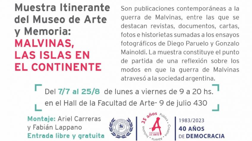 Quedará inaugurada la muestra "Malvinas, las islas en el continente"