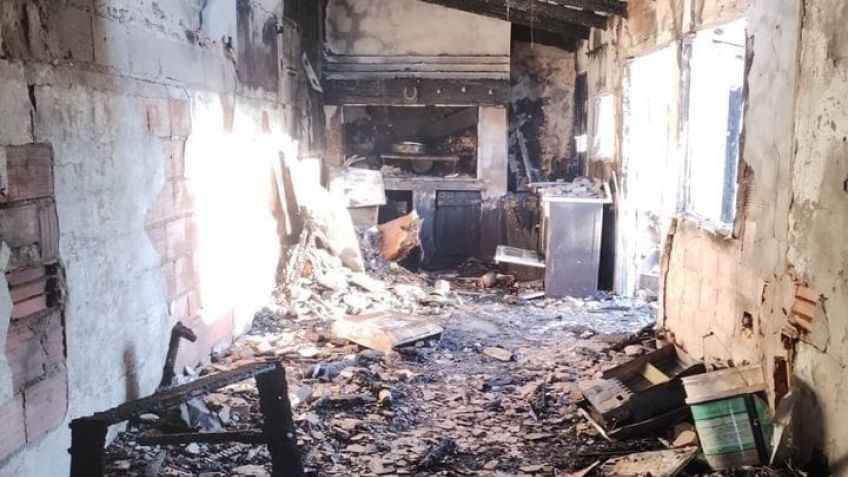 Destrucción total de una vivienda tras un incendio