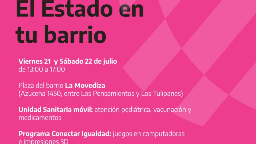 "El estado en tu Barrio", estará viernes y sábado en La Movediza