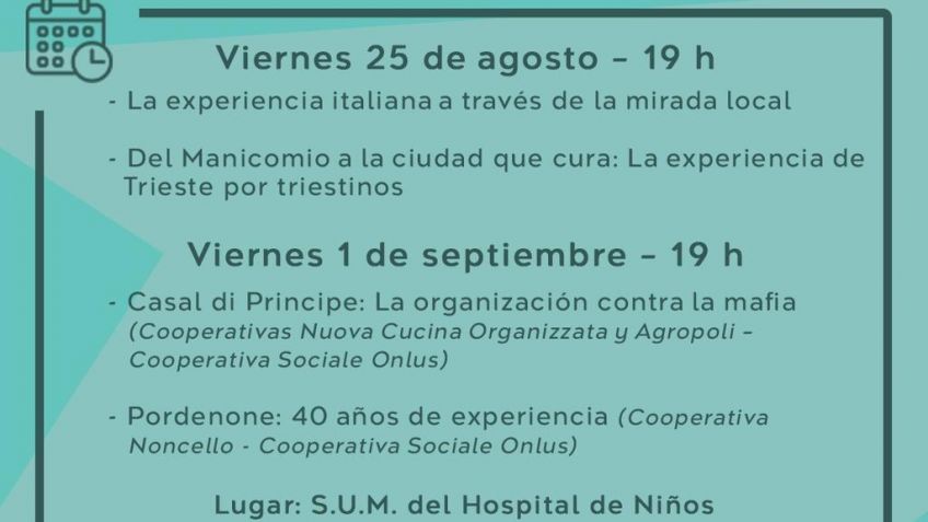Se llevarán a cabo dos encuentros sobre Cooperativismo y Salud Mental