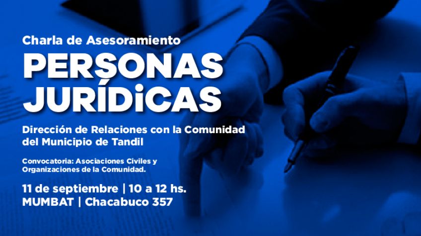 El Municipio brindará una charla de asesoramiento para personas jurídicas