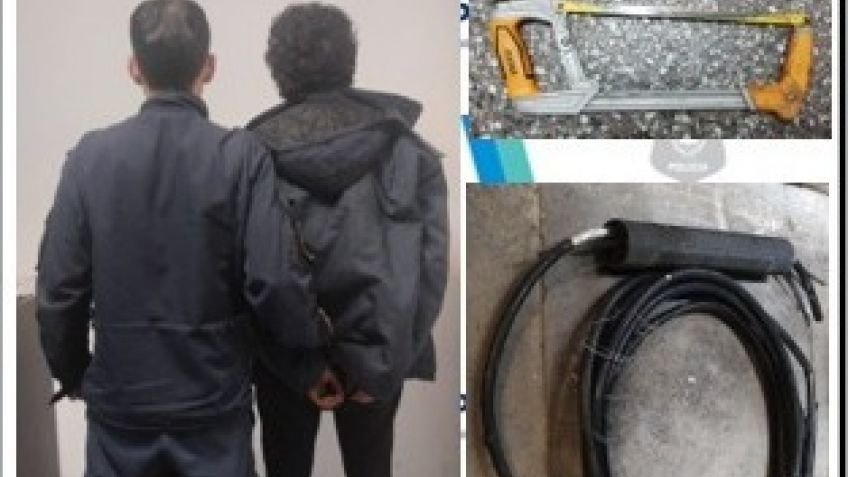 Detienen a un joven mientras robaba cables telefónicos 