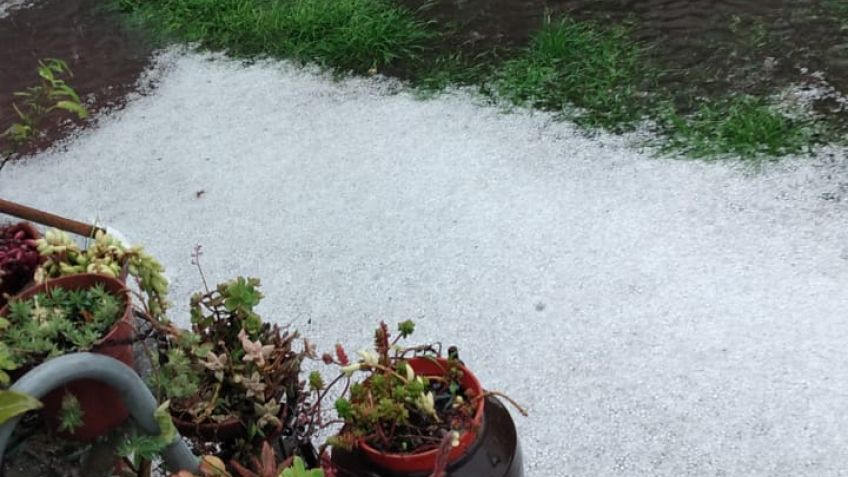 El agua trajo una fuerte granizada en Tandil
